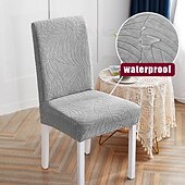 baratos Capa para Cadeira de Jantar-Capa de cadeira de jantar repelente de água capa elástica para assento de cadeira elastano com protetor elástico inferior para sala de jantar cerimônia de casamento durável lavável