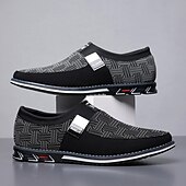 ieftine Saboți și Mocasini Bărbați-mocasini casual pentru bărbați – pantofi respirabili cu model negru și gri, cu cataramă metalică, confortabili și ușori pentru purtarea de zi cu zi