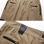 お買い得  カーゴパンツ-男性用 カーゴパンツ タクティカルパンツ 作業パンツ ジッパーポケット マルチポケット まっすぐな足 純色 屋外 全長 日常 スタイリッシュ ブラック カーキ色