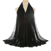 olcso Arab muszlim-muszlim hidzsáb fejfedő egyszínű buborékos sifon sál nőknek divatos puha hidzsáb hosszú sál betakaró sálak 175*70cm