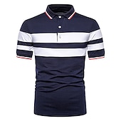 voordelige Klassieke polo voor heren-Voor heren POLO Shirt Golfshirt Casual Feestdagen Klassiek Korte mouw Modieus Basic Kleurenblok nappi Zomer Normale pasvorm Zwart Wit Donker rood Donker Marine Grijs POLO Shirt