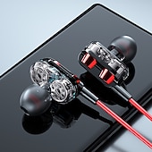 abordables Auriculares deportivos-Auriculares con cable de alta fidelidad 9d de 3,5 mm con bajos, auriculares estéreo, auriculares de música, auriculares deportivos, auriculares para juegos con micrófono