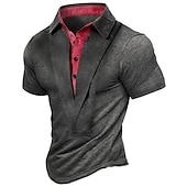 billiga grundläggande t-shirts-Herr Henleytröja Kortärmad V-hals Slät Designer Ledigt Retro Utomhus Dagliga kläder Drak Grey Svart Marinblå Topp t-shirt för män