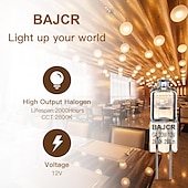 cheap LED Bi-pin Lights-BAJCR G4 Halogen Bulb 20W, 10 Pack Dimmable G4 Light Bulb for Under Cabinet Puck Light, Chandeliers, Track Lighting, AC/DC 12 Volt, T3 JC Type Bi-Pin G4 Base, Warm White 2800K
