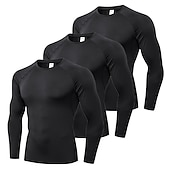 billiga aktiva t-shirts och tankar för män-Herr Kompressionströja T-shirt för jogging Långärmad Baslager Sport Sommar Elastan Andningsfunktion Snabb tork Fuktabsorberande Mjuk Kondition Gymträning Löpning Sportkläder Sportkläder Solid färg
