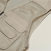 billige Herre fiskevest-Herre سترة Gilet Fiskevest Vest til turbruk Ermeløs vest Gilet jakke utendørs Ferie Gatemote Elegant og moderne Sommer Vår Lomme Fort Tørring Polyester Pustende Fargeblokk Glidelås V-hals Normal