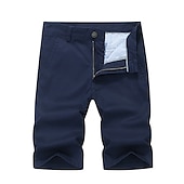 preiswerte Arbeitsshorts-Herren Shorts Kurze Hosen Chino Bermuda Shorts Bermudas Tasche Glatt Komfort Atmungsaktiv Outdoor Täglich Ausgehen Baumwollmischung Modisch Strassenmode Armeegrün Orange