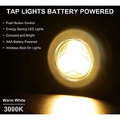 tanie Światła krążkowe-4 szt. awaryjne oświetlenie ścienne 3 led kuchnia pod szafką oświetlenie do szafy z naklejką dotknij lampa dotykowa przestrzeń naklejka bezprzewodowa lampa ścienna szafa sypialnia kuchnia