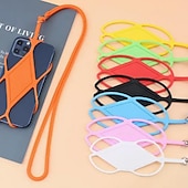 baratos Acessórios de Viagem &amp; Bagagem-suporte de cordão para celular, cordão de silicone, cordão de telefone ajustável para pendurar no pescoço, compatível com a maioria dos smartphones