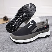 billige Slip-ons og loafers til herrer-menns uformelle sorte og hvite, pustende mesh slip-on loafers for hverdagskomfort
