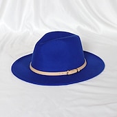 billige Partyhatter-Hatter Ull / Acryl Fedora Formell Bryllup cocktail Royal Astcot Enkel Med Ren Farge Hodeplagg Hodeplagg