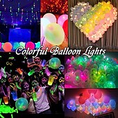 billige Dekorative lys-50 stk led ballonglys lite led lys rundt led ball lys egnet for ballongbursdagsfestaktiviteter morsomme innendørs og utendørs bryllupsdekorasjoner