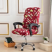 abordables Housse de fauteuil de bureau-Housse de chaise d&#039;ordinateur, housse de chaise de bureau extensible housse de siège de jeu rotative douce durable lavable