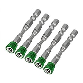 billiga borrsats-5 st 65 mm halkskydd elektriska magnetiska mutter medbringare set 1/4 tum sexkantsskaft s2 ph2 magnetiska phillips korsskruvmejsel bits set elektrisk drivande bits set present till maskinist