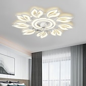 cheap Ceiling Fan Lights-LED Ceiling Fans Dimmable with Remote Contral Flower Design Flush Mount Ceiling Lamp Acrylic Lampshade Chandelier Bedroom Living Room