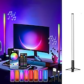Недорогие Умный ночной свет-Смарт-светодиодная лампа LED Бар RGB Подъёмная ритмическая ночная лампа Музыка Bluetooth APP Пульт управления прикроватным настольным компьютерным игровым телевизионным атмосферным светом Shustar