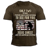 abordables Camisetas de fe-Hombre Graphic Letra Bandera Camiseta Manga Corta Camiseta Impresión 3D Cuello Barco Camisa Moda Clásico Cómodo Exterior Casual Diario Negro Azul Piscina Morado Verano Ropa S M L XL 2XL 3XL 4XL