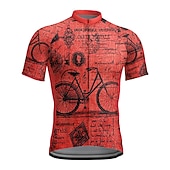voordelige Heren shirts-Voor heren Wielrenshirt Grafisch Grappig Korte mouw Fietsen Shirt Kleding Bovenlichaam met 3 achterzakken Bergracen Wegwielrennen Sneldrogend Reflecterende strips Achterzak Vochtregelerend Sport Rood
