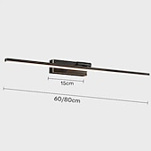 cheap Vanity Lights-LED Mirror Front Lamp Vanity Light Dimmable 60cm/80cm Wall Light Copper 260 Degrees Rotatable for Modern Simple Bedroom Bathroom Gift for Family Friends IP20