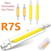 billige Kornpærer med LED-dimmes uten flimmer led r7s glass cob tube pære 78mm 118mm maislampe 110v 220v høyeffekt j78 j118 bytt halogenlys lampadas