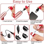 preiswerte Persönliche Schutzausrüstung-nagelbohrer tragbarer elektrischer nagelbohrer usb elektrischer nagelfeiler mit bohrern schleifbänder professionelle nagelbohrmaschine werkzeugmaschinen für acrylnägel gelnagel
