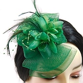 preiswerte Faszinator-Fascinator Hüte Kopfbedeckung Netz Teeparty Pferderennen Ladies Day Melbourne Cup Handgemacht mit floralem Kopfschmuck Kopfbedeckung Kleid zum Beeindrucken Renntag Kleid