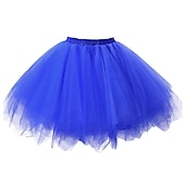 cheap Bottoms-1950s 1980s Rockabilly Short / Mini Petticoat Hoop Skirt Tutu Under Skirt Ballet Dancer Women&#039;s Carnival Costume Kings Day Halloween Carnival Performance Party Pride Parade Adults&#039; Skirt Spring