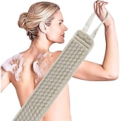 preiswerte Badutensilien-Peeling-Rückenschrubber und Peeling-Schwamm-Pad-Set für die Dusche, Bade-Duschschrubber für Männer und Frauen, Luffa-Schrubber zur Tiefenreinigung und Entspannung Ihres Körpers (83,8 cm und 9,7 cm)