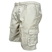 billige Klassisk-Herre Cargoshorts Shorts Bermudashorts Klapplomme عادي Komfort Pustende utendørs Daglig Ut på byen Mote Gatemote Svart Grønn