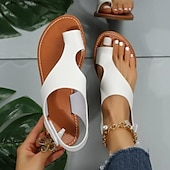 billiga Semester Sandaler-bruna damsandaler med öppen tå – lediga sommarlägenheter med utskuren design för vardagskomfort