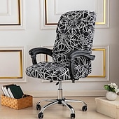 abordables Housse de fauteuil de bureau-Housse de chaise d&#039;ordinateur, housse de chaise de bureau extensible housse de siège de jeu rotative douce durable lavable