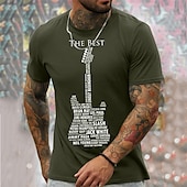 abordables Camiseta gráfica para hombres-Hombre Estampados Instrumento musical Pasatiempo Camiseta Camisetas gráficas Algodón Mangas cortas Gráfico Camisa Negro Blanco Azul Marino Camiseta cómoda Vacaciones Calle Ropa de diseñador de moda