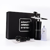cheap Facial Care Devices-Airbrush Kit Mini Portable Handheld Compressor With Air Brush Spray Gun For Makeup Cake Decorating Model Coloring Manicure Tattoo Drawing Art