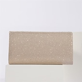 cheap Clutches &amp; Evening Bags-Women&#039;s Elegant Gold Glitter Evening Clutch Bag with Metal Accent - Perfect for Weddings, Parties, and Formal Events