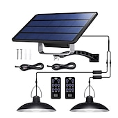 billige Vegglamper til utendørsbruk-solenergi pendellampe utendørs ip65 vanntett 2-hodes innendørs solcellelampe med kabel fjernkontroll for gårdsplass hage innendørs plen landskap