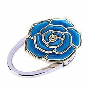 economico Ganci e accessori-1pc supporto per borsa da tavolo portatile ganci per borse da tavolo supporto per ganci portamonete modello rosa gancio per borsa decorazione gancio per borsa