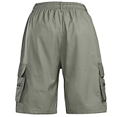 billige Klassisk-Herre Cargoshorts Shorts Bermudashorts Klapplomme عادي Komfort Pustende utendørs Daglig Ut på byen Mote Gatemote Svart Grønn