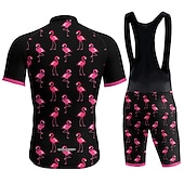 Недорогие Комплекты мужской одежды-Муж. Велокофты и велошорты-комбинезоны С короткими рукавами Горные велосипеды Шоссейные велосипеды Темно-серый Черный Белый Графика Фламинго Велоспорт 3D-панель Быстровысыхающий Дышащий Спандекс