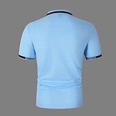 preiswerte Klassisches Poloshirt für Herren-Herren Poloshirt Golfhemd Strasse Casual Klassisch Kurzarm Modisch Basic Farbblock Taste Sommer Regular Fit Grasgrün Hellhimmelblau Schwarz Weiß Rosa Perlenrosa Poloshirt