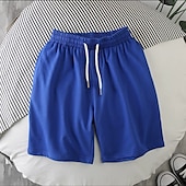 billiga Vardagsshorts-Herr Aktiv Shorts Casual shorts Ficka Snörning Elastisk dragsko-design Ensfärgat Komfort Andningsfunktion Kort Utomhussport Ledigt Dagligen Mode Streetwear Svart Vit Microelastisk