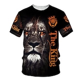 abordables T-shirts à imprimé animal-Homme Unisexe tigre Imprimés Photos T shirt Manche Courte T-shirt 3D effet Col Ras du Cou Chemise Sportif Décontractées Grand et grand Extérieur Plein Air du quotidien Noir / Blanc Argent + or Or