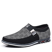 ieftine Saboți și Mocasini Bărbați-mocasini casual pentru bărbați – pantofi respirabili cu model negru și gri, cu cataramă metalică, confortabili și ușori pentru purtarea de zi cu zi