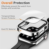 Χαμηλού Κόστους Smartwatch Θήκη-Θήκη ρολογιού με προστατευτικό οθόνης Συμβατό με Apple Watch Ultra 49mm / Series 8 7 41mm 45mm / Series 6 5 4 SE 40mm 44mm Ανθεκτική σε πτώσεις Σκληρός υπολογιστής Παρακολουθήστε Κάλυμμα