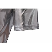 levne oblečení-sada s lesklým kovovým tričkem jogger kalhoty 2 ks outfity pánské disco 80. léta cvičení cosplay kostým maškarní karneval párty klub