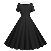 economico Vestiti-Retrò Vintage Anni 1950 Abito vintage Abito Swing Vestito Svasato Per donna Carnevale Mascherata Casual Quotidiano Addio al Nubilato Adulti Vestito Abiti per il ritorno