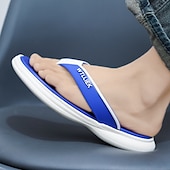 cheap Casual Sandals-Men&#039;s Slippers &amp; Flip-Flops Flat Sandals Flip-Flops Walking Casual Beach Daily EVA Breathable Black Blue Khaki Summer