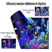cheap Blacklight Tapestries-Blacklight Tapestry UV Reactive Glow in the Dark Glow Party Neon Jellyfish Marine Psychedelic Trippy Misty Hanging Tapestry Wall Art Mural for Living Room Bedroom