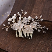ieftine Accesorii Stilizare Păr-pieptene de păr de mireasă de cristal pentru nuntă, cu strasuri, agrafă de păr de mireasă strălucitoare, accesorii de păr bijuterie pentru femei și fete (argintiu)