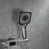 cheap Waterfall-Wall Mount Bathtub Faucet with Handheld Shower Sprayer, LED Display Wall Mounted Tub Shower Set Brass Valve Waterfall Spout, Bathroom Single Handle Mixer Tap, Hand Held Filler Shower System