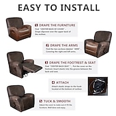 abordables Silla reclinable y con alas-Funda elástica para sillón reclinable, funda para sillón reclinable de 1 plaza, funda para sofá con bolsillo lateral, protector de muebles antiarañazos para niños, mascotas, perros y gatos